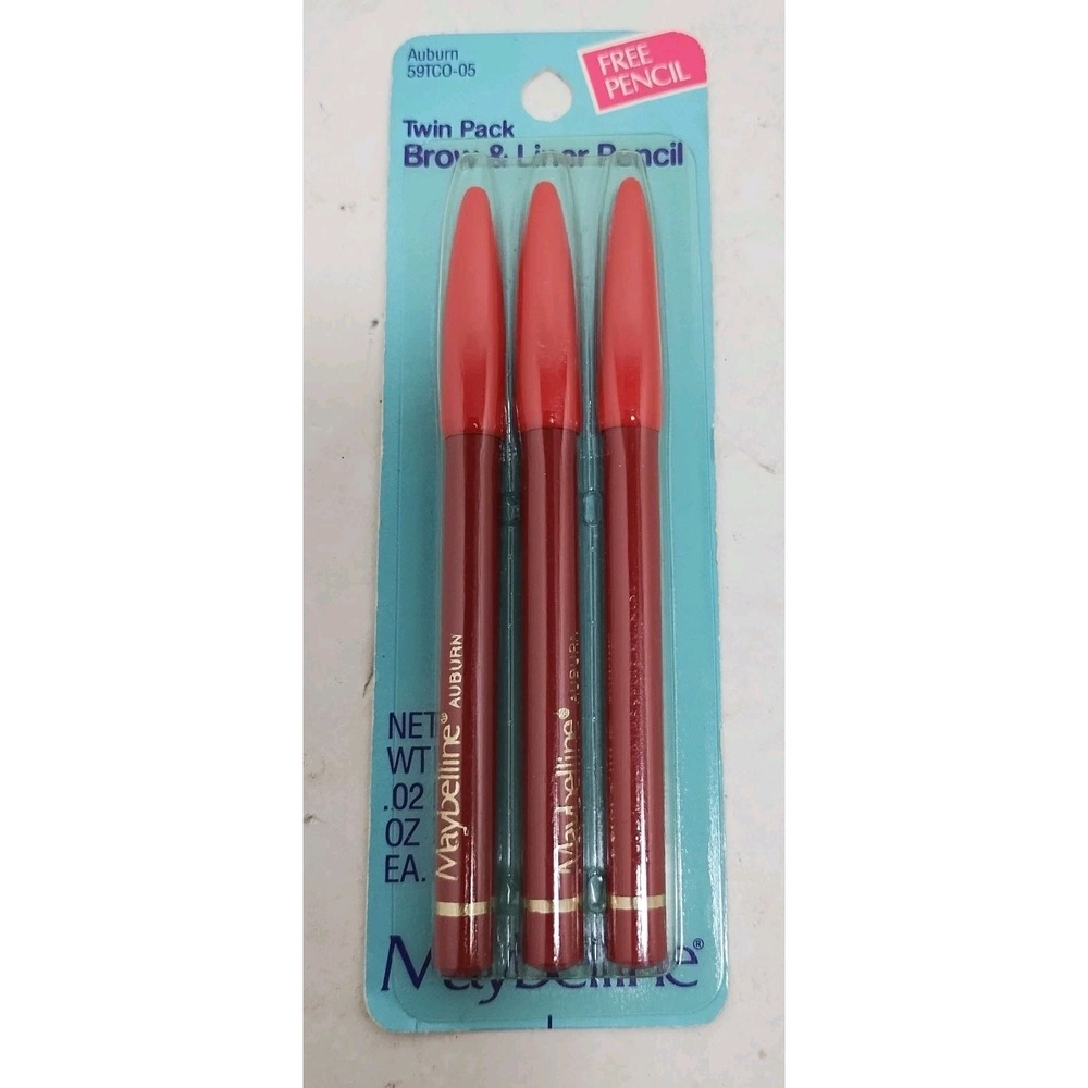 RARE Original Maybelline Eyes Brow & Liner Pencil Auburn 59TCO-05 New 3 Pack